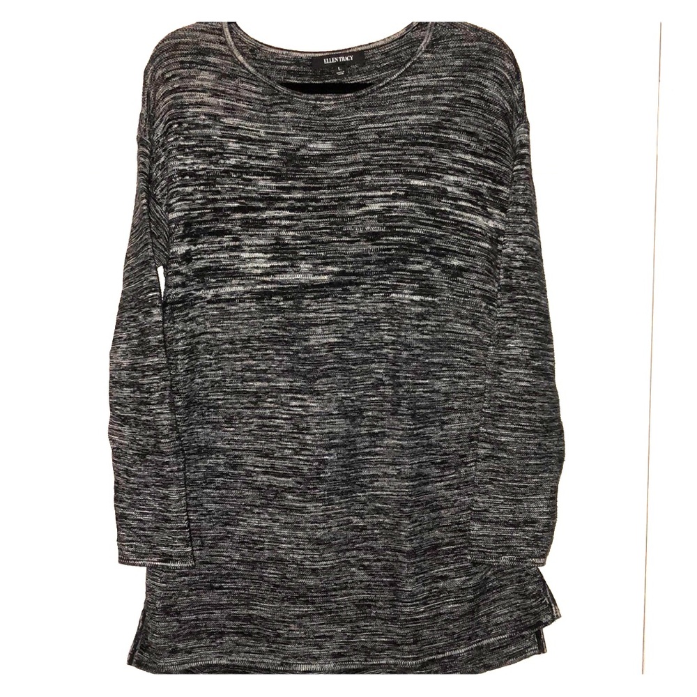 Ellen Tracy Marled Knit Boat Neck Pullover Sweater